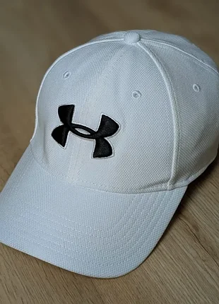 Кепка under armour blitzing біла, stretch-fit m/l, оригінал 2