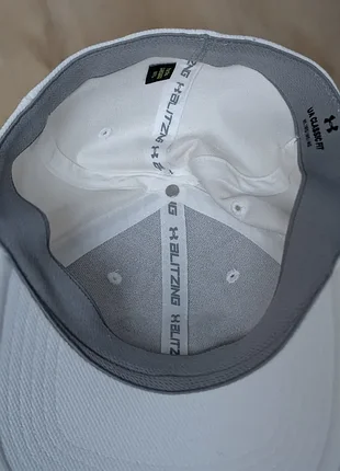 Кепка under armour blitzing біла, stretch-fit m/l, оригінал 5