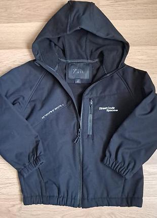 Куртка ветровка zara softshell на флисе, размер 122