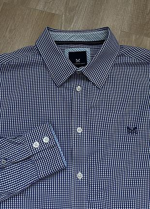 Сорочка чоловіча у клітинку crew clothing довгий рукав, розмір xxl