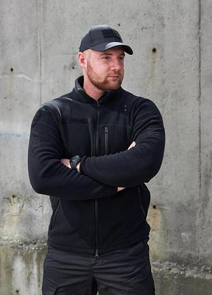 Кофта флісова polartec military black, чорна для поліції та охорони