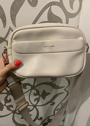 Сумка кросс-боди  david jones 23х17  бежевая