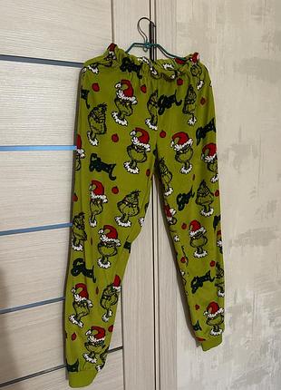 Домашні штани з принтом grinch