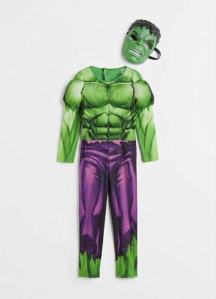 Карнавальный маскарадный костюм халк hulk avengers marvel  для мальчиков halloween хэллоуин новогодний h&m 5-6 лет