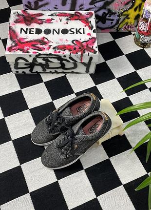 Низкие кеды vans atwood low (tweed/herringbone).сапкий фактурный текстиль с узором «елочка»