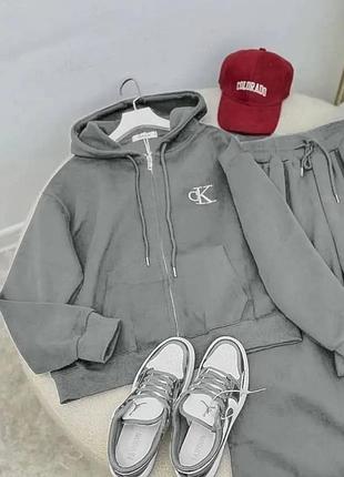 Кофта зыпка худи за за замке и на флисе, теплая оверсайз 42-44