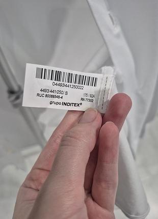 Белая рубашка zara regular fit, размер s 5