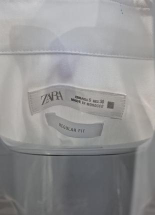 Белая рубашка zara regular fit, размер s 7
