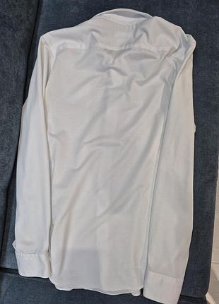 Белая рубашка zara regular fit, размер s 4