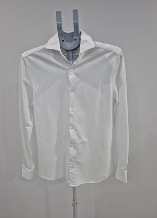 Белая рубашка zara regular fit, размер s 2