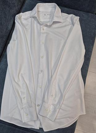 Біла сорочка zara regular fit, розмір s