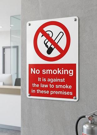 Металева вінтажна табличка "не курити/no smoking/корабливий знак", постер, 14х20 см