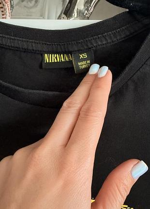 Футболка nirvana чорна oversize / crop top 4