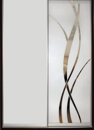 Шкаф купе luxe studio стандарт-2 зеркало с пескоструем-1 1700x2300x600 двухдверный (91422)