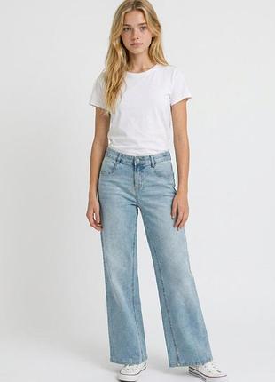 Подростковые джинсы широкие штанины для девушки wide leg 176 см (14+)