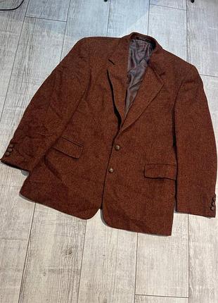 Мужской винтажный шерстяной пиджак going tweed  wool harris