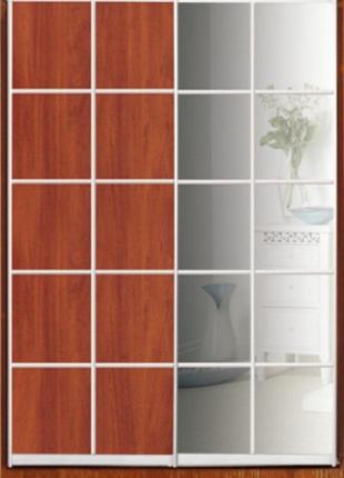 Шкаф купе luxe studio стандарт-2 дсп/зеркало-1 1500x2300x600 двухдверный (91497)