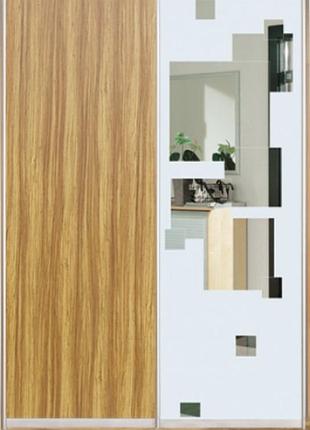 Шкаф купе luxe studio стандарт-1 дсп/зеркало с пескоструем-1 1800x2300x600 двухдверный (28726)
