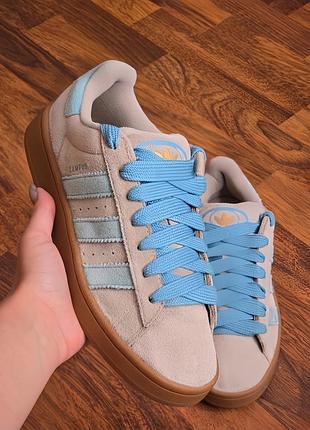Кросівки унісекс adidas campus 00s grey blue gum, сірі, блакитні, розмір 39, замша