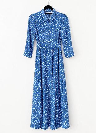 Сукня zara міді блакитна синя літня 5