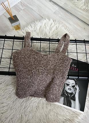 Топ вязанный зара zara
