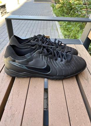 Нові сороконіжки nike tiempo legend 10 pro tf - чорні 45