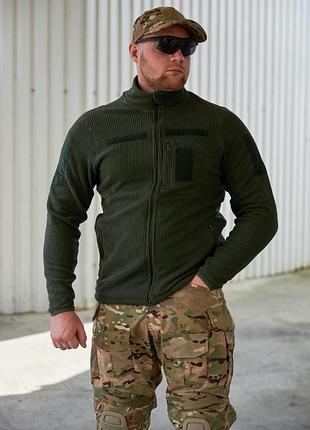 Тактическая флисовая кофта вафелька military olive(масло)