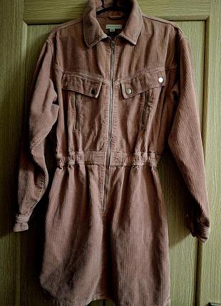 Вельветова сукня topshop з блискавкою та кишенями (m/l, 46-48)