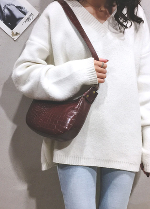 Сумка сумочка седло под винтаж с широким ремнем новая коричневая2 фото
