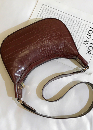 Сумка сумочка седло под винтаж с широким ремнем новая коричневая4 фото