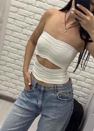Топ білий zara