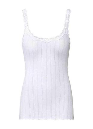 Майка бельевая однотонная рубчик для женщины esmara lycra® 413086_450324_443093 s белый