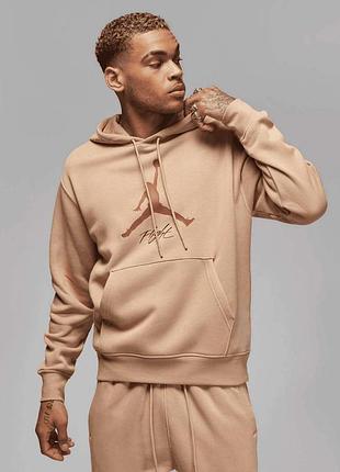 Худі чоловіче air jordan ess flc baseline hoodie beige