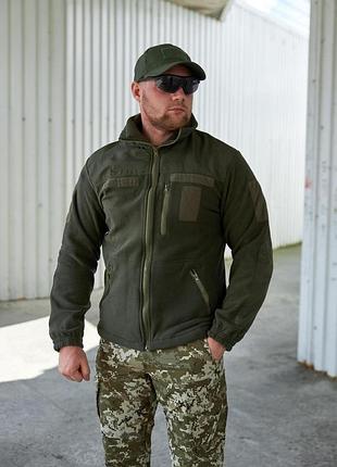 Флисовое кофта масло с накладками military
