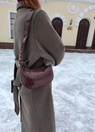 Сумка сумочка седло под винтаж с широким ремнем новая коричневая8 фото