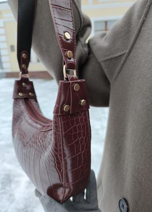 Сумка сумочка седло под винтаж с широким ремнем новая коричневая10 фото