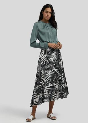 Шовкова спідниця міді hugo boss veillana silk skirt