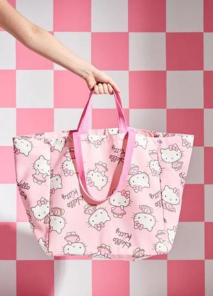 Сумка-шоппер hello kitty рожева, нова з биркою, 40×40×25 см