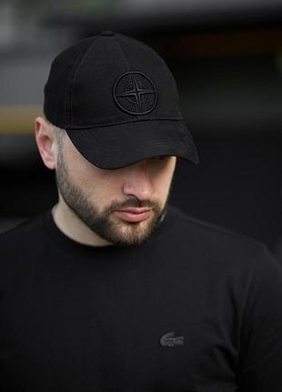 Кепка мужская stone island черная с черным лого