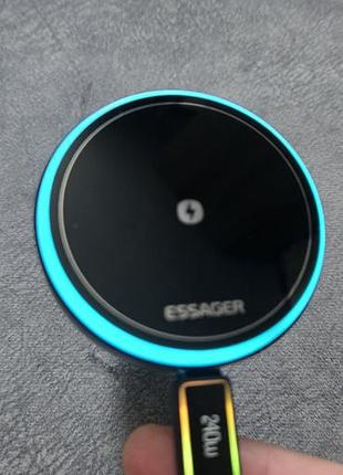 Essager 15 w магнитный беспроводной автодержатель-зарядка для телефона (rgb, 360°) – для iphone и android
