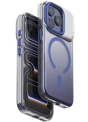Чехол tpu+pc puloka resplendent with magnetic fit для apple iphone 15 pro max (6.7") blue