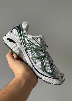 Белые кроссовки asics gt 2160 white silver green х асикс 42