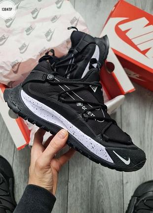 Чоловічі чорні кросівки nike acg mountain fly gore-tex black white termo х маунтейн флай 43