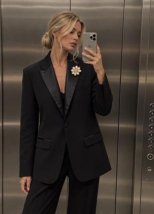 Піджак з брошкою zara