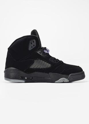 Чорні кросівки унісекс nike air jordan 5 retro black х джордан 36