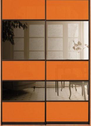 Шкаф купе luxe studio классик-1 цветной комбинированный фасад-12 1600x2200x450 двухдверный (71663)