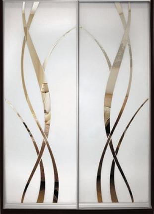 Шкаф купе luxe studio стандарт-1 зеркало с пескоструем-2 1000x2100x600 двухдверный (22455)