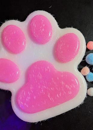 Антистрес🐾 таба лапка большая сквиш 🤍🩷 2