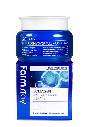 Крем для обличчя зволожуючий омолоджувлаьний farmstay collagen з колагеном 100 мл
