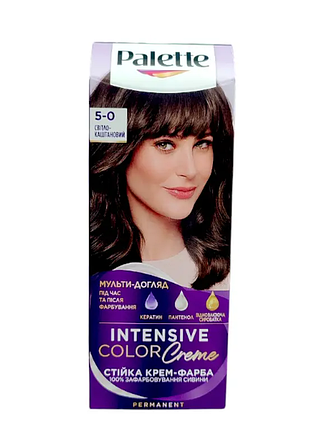 Краска для волос palette intencive color creme 5-0 светло-каштановый уценка